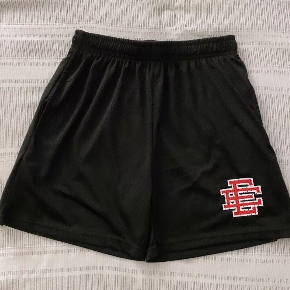 Certified authentic Eric Emanuel Black and Red Shorts